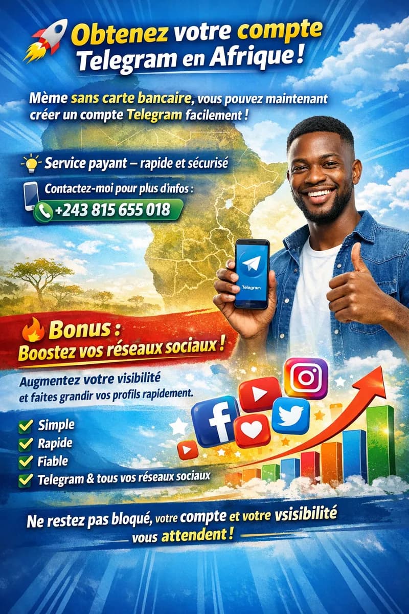 Compte télégram à vendre formation booster vos réseaux sociaux
