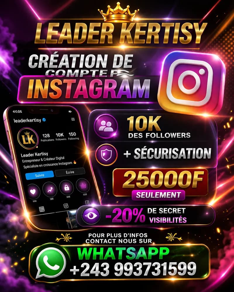 VENTE OU BOOSTER DES COMPTE INSTAGRAM FAUX PRIX